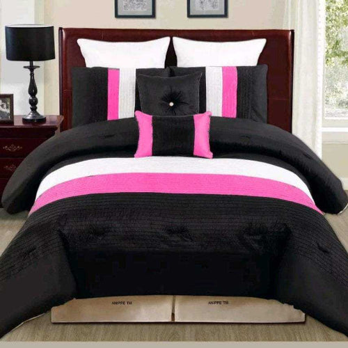 9 Pieces Bedding Sets - Pink & Black @HOG - Home Office Garden Online Marketplace