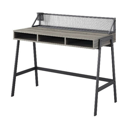 Walker Edison 42" Mesh Black Writing Desk - Slate Grey Home Office Garden online marketplace.