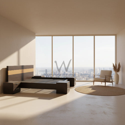 Adelia Series; 6×6 Feet Bedframe (Dark-Brown and Golden-Brown). @HOG - Home Office Garden Online Marketplace