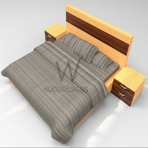 Adelia  Series; 6 x 6 Feet Bedframe (Golden-Brown and Mansonia). @HOG - Home Office Garden Online Marketplace