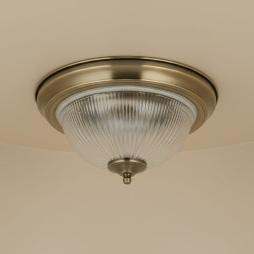 American Diner Flush -Antique Brass & Clear Glass. @HOG - Home Office Garden Online Marketplace