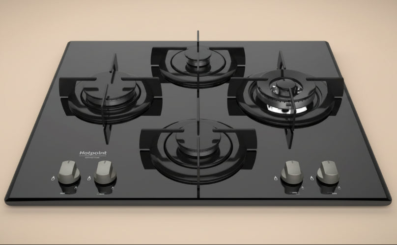 Ariston DD 642 /A(BK) Built-In Glass Gas Hob - Black Home Office Garden | HOG-HomeOfficeGarden | online marketplace