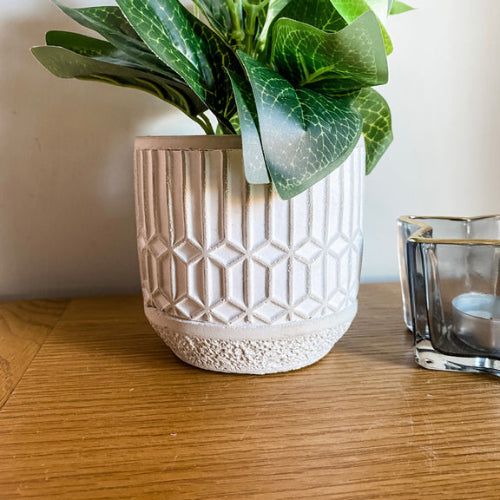 Artificial Leaves in Cement Pot @HOG - Home Office Garden Online Marketplace