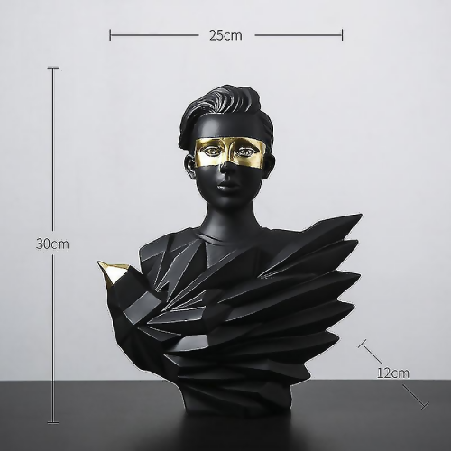 Bird Man Bust Statue