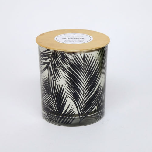 Blue Hibiscus Fragranced Candle Leaf Design Glass @HOG - Home Office Garden Online Marketplace