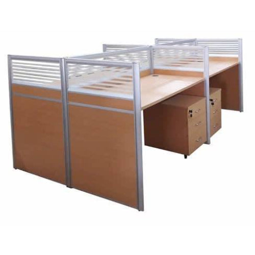Brown Workstation for 4 Persons @HOG - Home Office Garden Online Marketplace