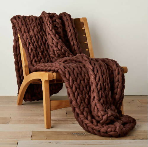 Casaluna Knit Blanket ''Dark Clay'' - Full Queen Home, Office, Garden online marketplace