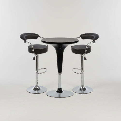 Chrome Bar Stool Black and Table @HOG - Home Office Garden Online Marketplace