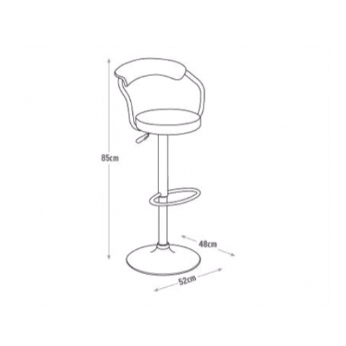 Chrome Bar Stool with Backrest - White. @HOG - Home Office Garden Online Marketplace