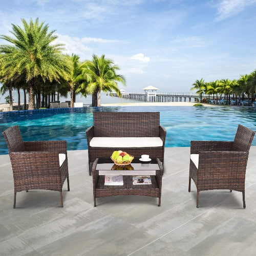 Costway 4 PCS Outdoor Patio Rattan Furniture Set. @HOG - Home Office Garden Online Marketplace