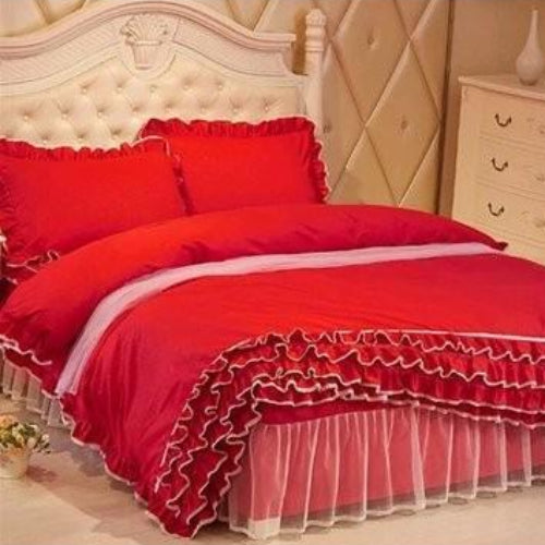 Cottage Bedding Set - Red & White @HOG - Home Office Garden Online Marketplace