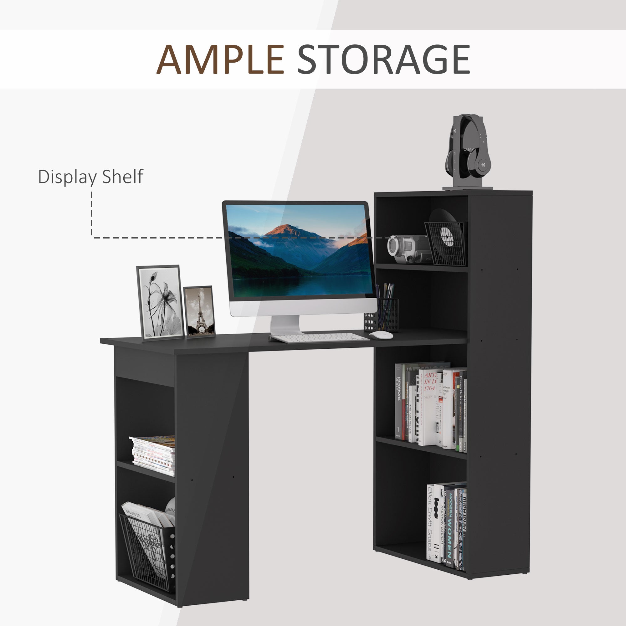 Desk with Bookshelf Combo Home Office Garden | HOG-HomeOfficeGarden | online marketplace
