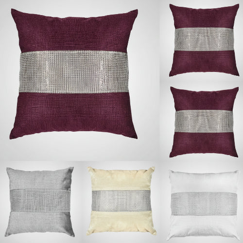 Diamante Eclat Throw Pillow Cover Case Square Scatter Sparkle Chenille 17x17" @HOG - Home Office Garden Online Marketplace