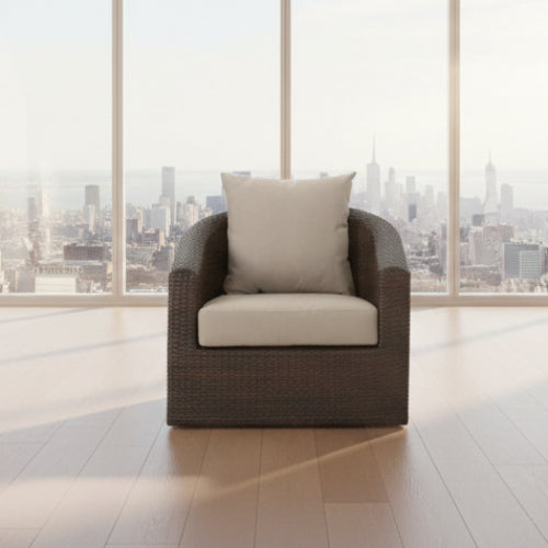 Dierdre Outdoor Wicker Club Patio Chair with Cushions - Set of 2. @HOG - Home Office Garden Online Marketplace