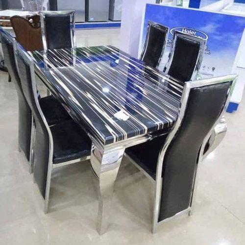 Dining Marble Table with 6 Sitting Chairs. @HOG - Home Office Garden Online Marketplace