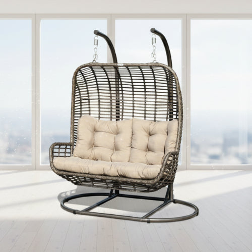 Double Basket Rattan Swing Chair Patio. @HOG - Home Office Garden Online Marketplace