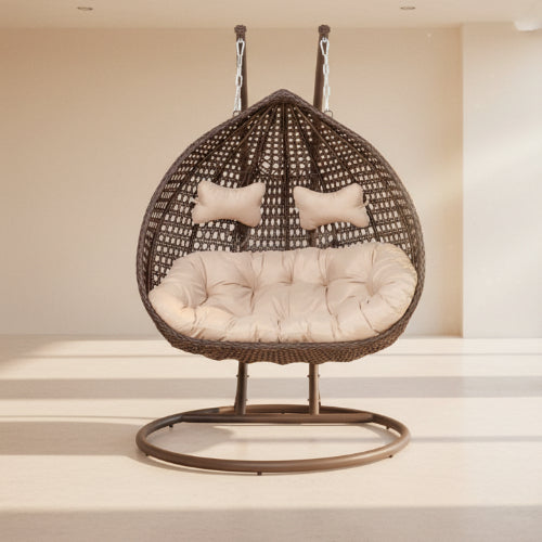 Double Basket Rattan Swing Chair Patio. @HOG - Home Office Garden Online Marketplace