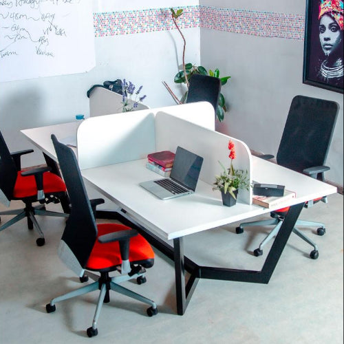 Eclectic 4 Man Workstation Office Desk @HOG - Home Office Garden Online Marketplace