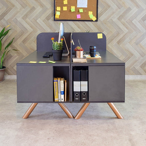 Eclectic 4 Man Workstation Office Desk @HOG - Home Office Garden Online Marketplace