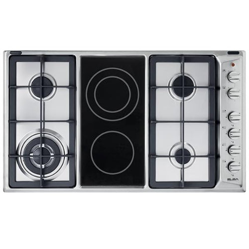 Elba Stainless Steel Half Electric Half Gas Hob 90cm. @HOG - Home Office Garden Online Marketplace