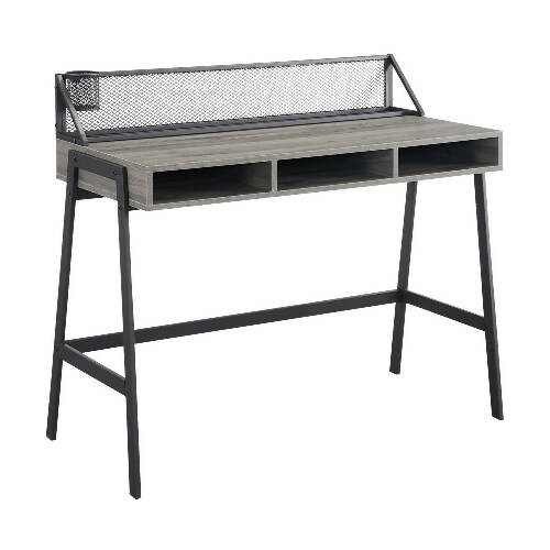 Walker Edison 42" Mesh Black Writing Desk - Slate Grey Home Office Garden online marketplace.