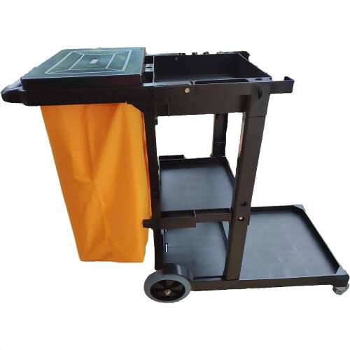 Simpli-magic Commercial Janitorial Cart With 25 Gallon Collection Bag - Black