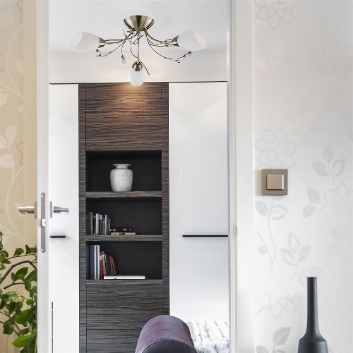 Gardenia 3 Light Flush - Polished Chrome & Glass. @HOG - Home Office Garden Online Marketplace