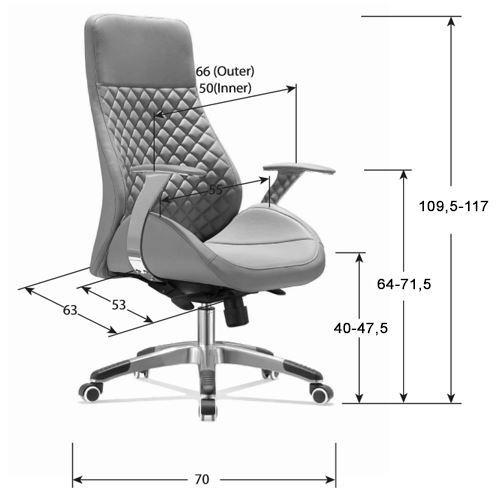High Back Dark Brown Leather Executive Swivel Office Chair with Arms @HOG - Home Office Garden Online Marketplace