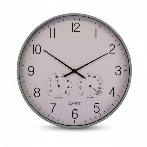 Large Green Wall Clock 40cm With Thermometer/Hygrometer @HOG - Home Office Garden Online Marketplace