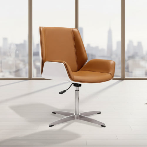 Leather Executive Upholstered Office Chair Low Back Adjustable Height @HOG - Home Office Garden Online Marketplace