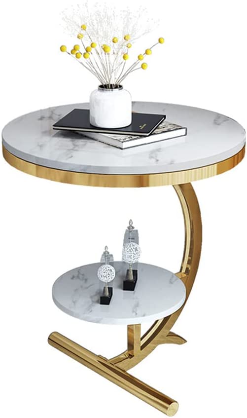 Luxury Marble Sofa Side Table 2 Tier