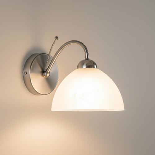 Milanese Wall Light - Satin Silver & Alabaster Glass. @HOG - Home Office Garden Online Marketplace