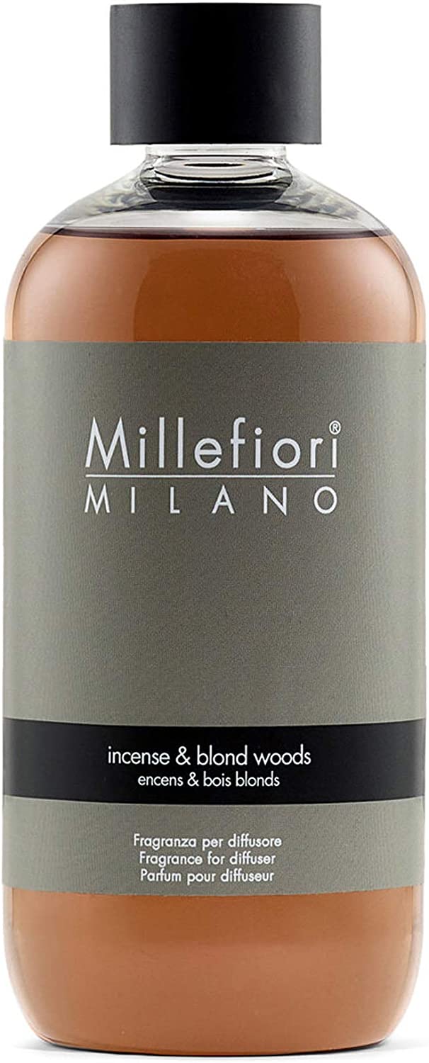 Millefiori Milano Scented Reed Diffuser Refill Incense and Blond Woods 500ml | HOG-Home. Office. Garden online marketplace