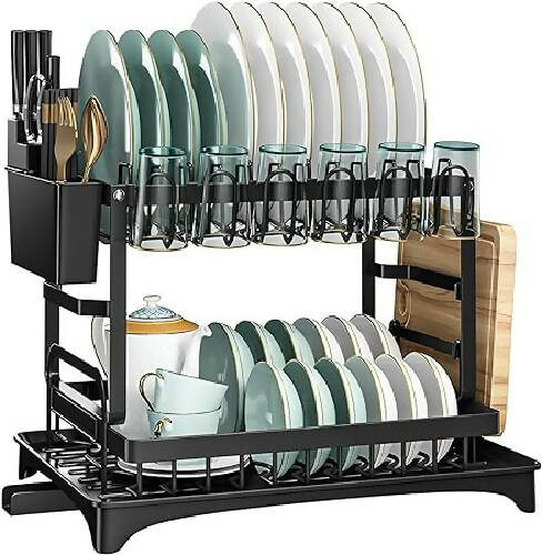2 Tier Dish Drainer Rack with Swivel Drainage Spout. Home Office Garden | HOG-HomeOfficeGarden | online marketplace