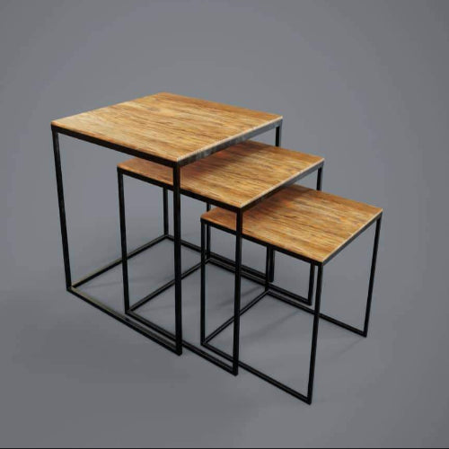 Nest of Side Tables with Metal Frame Home Office Garden | HOG-HomeOfficeGarden | online marketplace