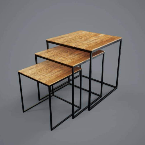 Nest of Side Tables with Metal Frame Home Office Garden | HOG-HomeOfficeGarden | online marketplace