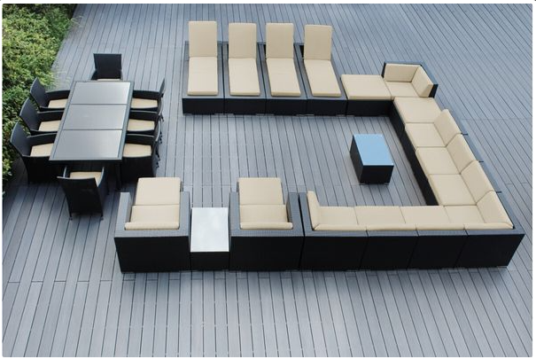 Outdoor Patio Wicker/Rattan Furniture 29-Piece Seating, Dining and Chaise Lounge Set. @HOG - Home Office Garden Online Marketplace