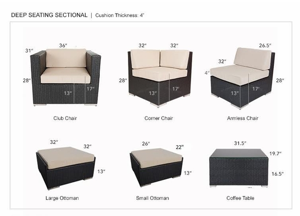 Outdoor Patio Wicker/Rattan Furniture 29-Piece Seating, Dining and Chaise Lounge Set. @HOG - Home Office Garden Online Marketplace