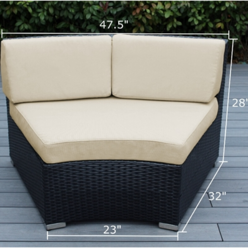 Outdoor Patio Wicker/Rattan Furniture 7-Piece Curved Seating Set. @HOG - Home Office Garden Online Marketplace