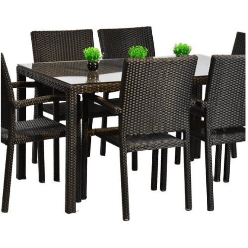 Panama Rattan 6 Seater Rectangular Dining Set. @HOG - Home Office Garden Online Marketplace