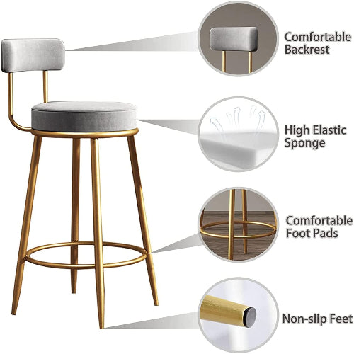 Plush Fabric Bar Stool. Home Office Garden | HOG-HomeOfficeGarden | online marketplace