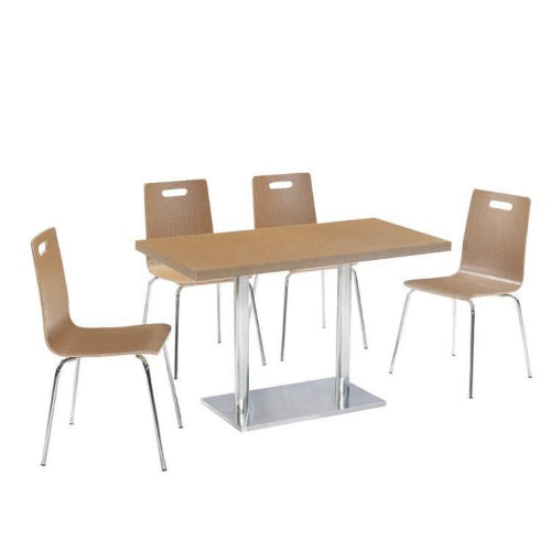 Rectangle Pedestal Café Table (36" W x 72" L) and Bentwood Café Stack 4 Chair Set. @HOG - Home Office Garden Online Marketplace
