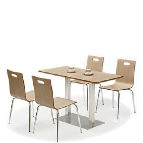 Rectangle Pedestal Café Table (36" W x 72" L) and Bentwood Café Stack 4 Chair Set. @HOG - Home Office Garden Online Marketplace