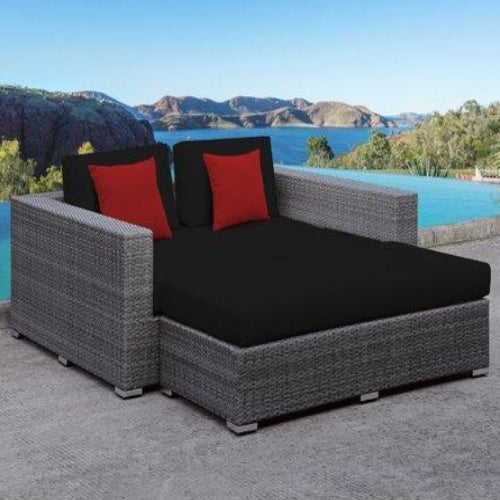 Roslindale 2 Piece Patio Daybed with Cushions - Brown. @HOG - Home Office Garden Online Marketplace