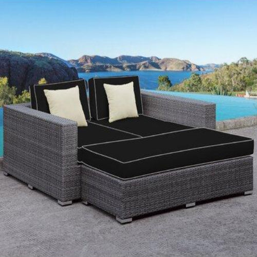 Roslindale 2 Piece Patio Daybed with Cushions - Brown. @HOG - Home Office Garden Online Marketplace