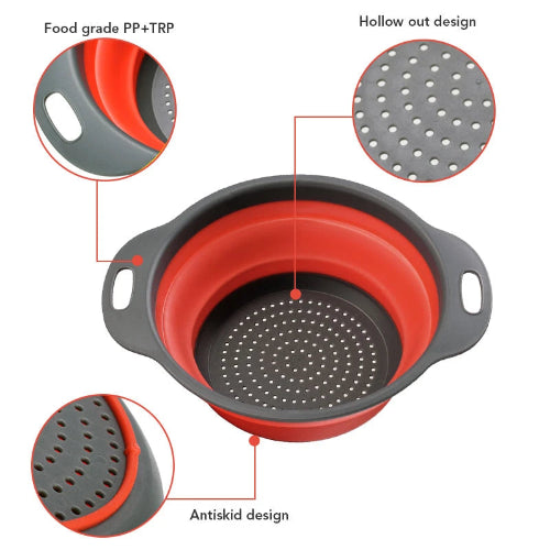 Round Silicone Colander Red @HOG - Home Office Garden Online Marketplace