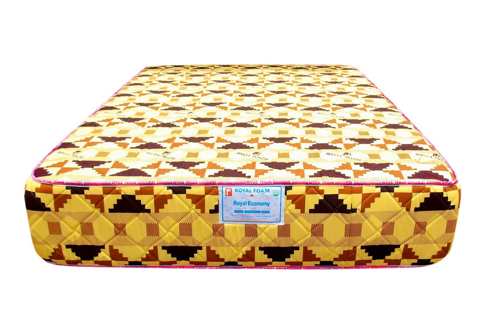 Royal Economy-Poly Cotton Fabric - Fully Quilted Mattress  [75 x 54 x 8"] [6ft x 4.4ft x 8inches](Lagos Only) @HOG - Home Office Garden Online Marketplace