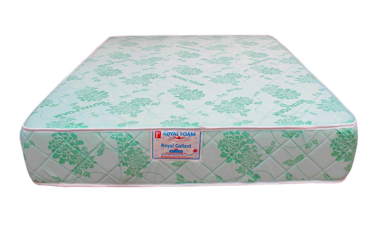 Royal Gallant Plus JACQUARD Fabric-Fully Quilted Mattress 190 X 210 X 25 CM(6ft x 7ft x 10inches) 2 Adult (King Size)(Lagos Only) @HOG - Home Office Garden Online Marketplace