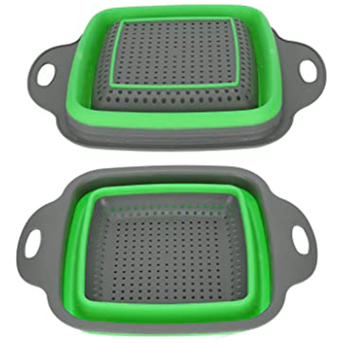 Square Silicone Colander Green @HOG - Home Office Garden Online Marketplace