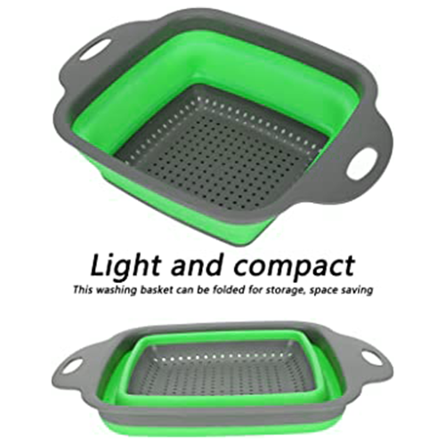 Square Silicone Colander Green @HOG - Home Office Garden Online Marketplace